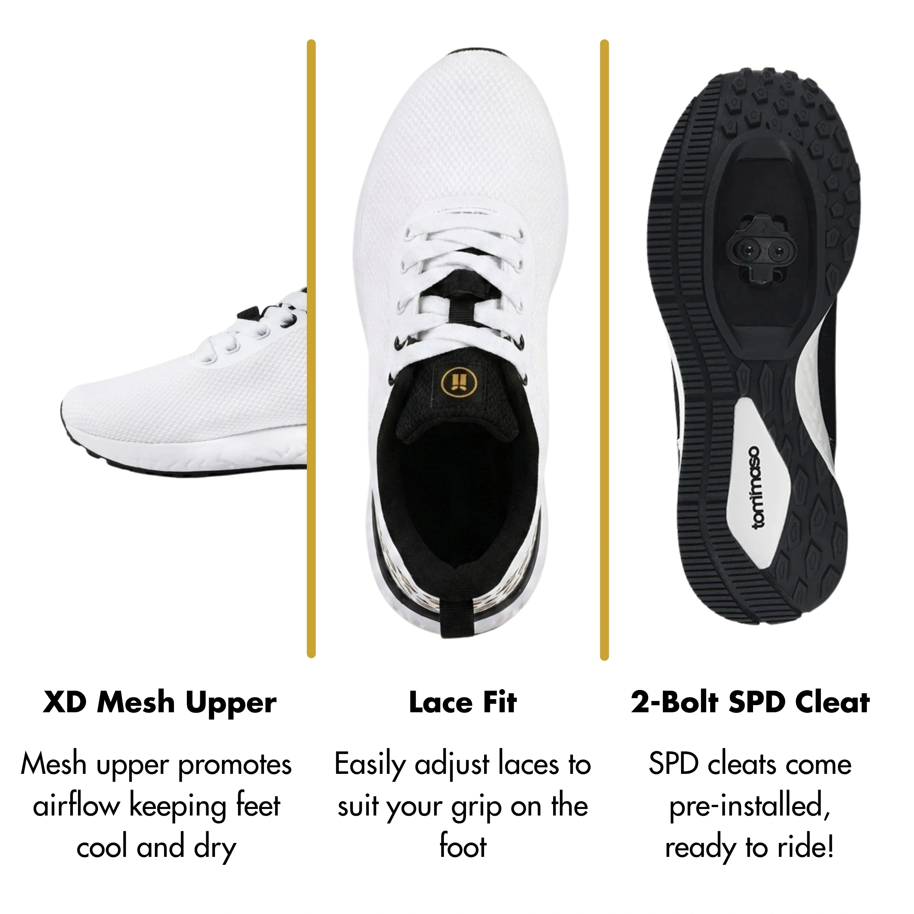 Capri II White - Indoor Cycling - SPD Cleats Included