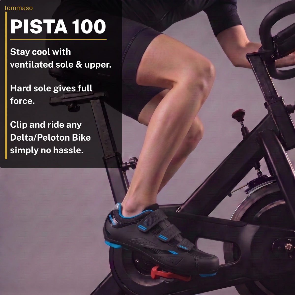 Women's Pista 100 Blue - Peloton Cycling Shoes - Delta Cleats Included