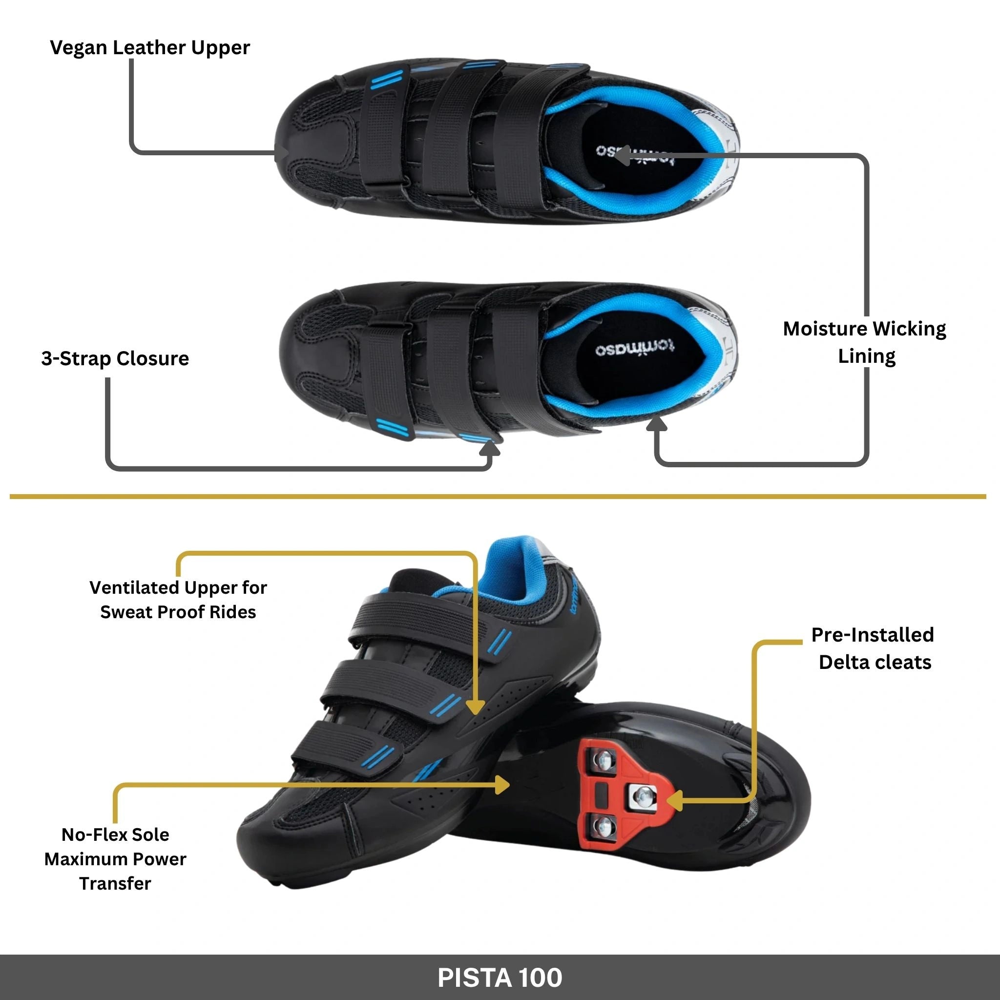 Pista 100 - Peloton Cycling Shoes - Delta Cleats Included