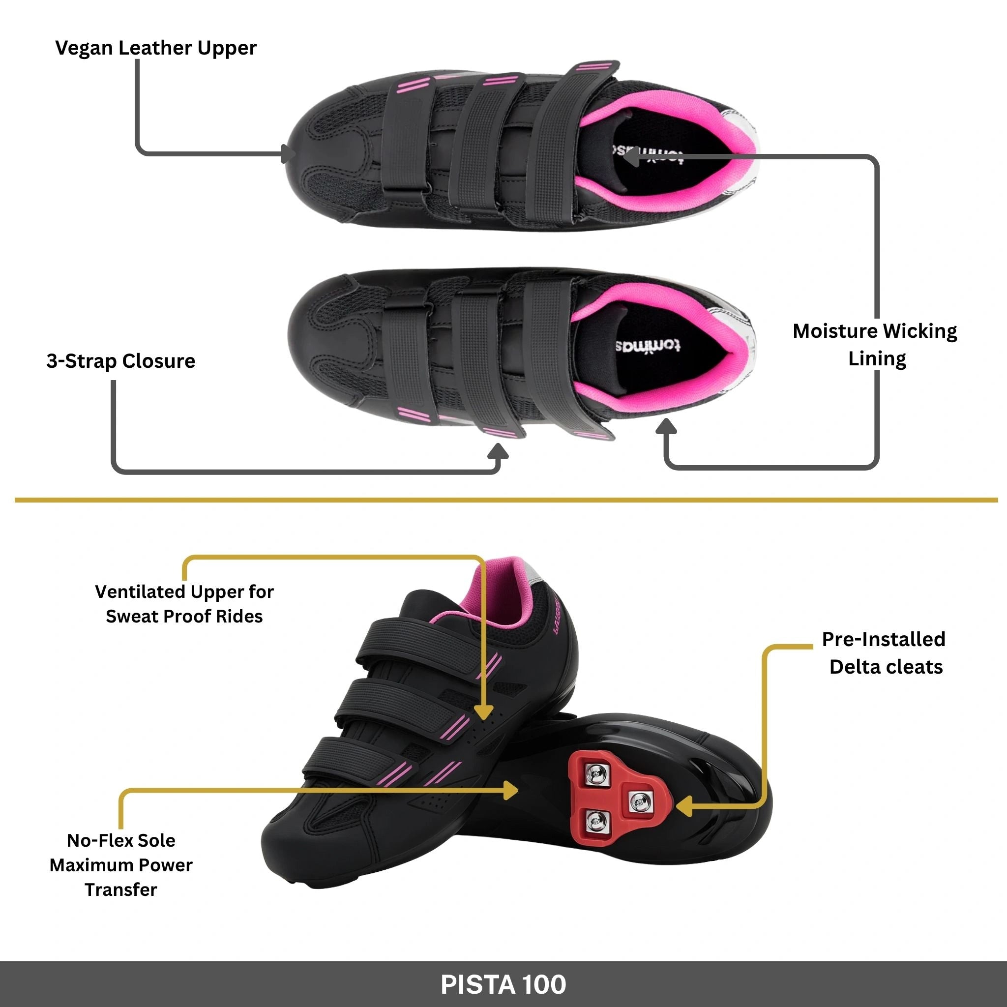 Pista 100 - Peloton Cycling Shoes - Delta Cleats Included