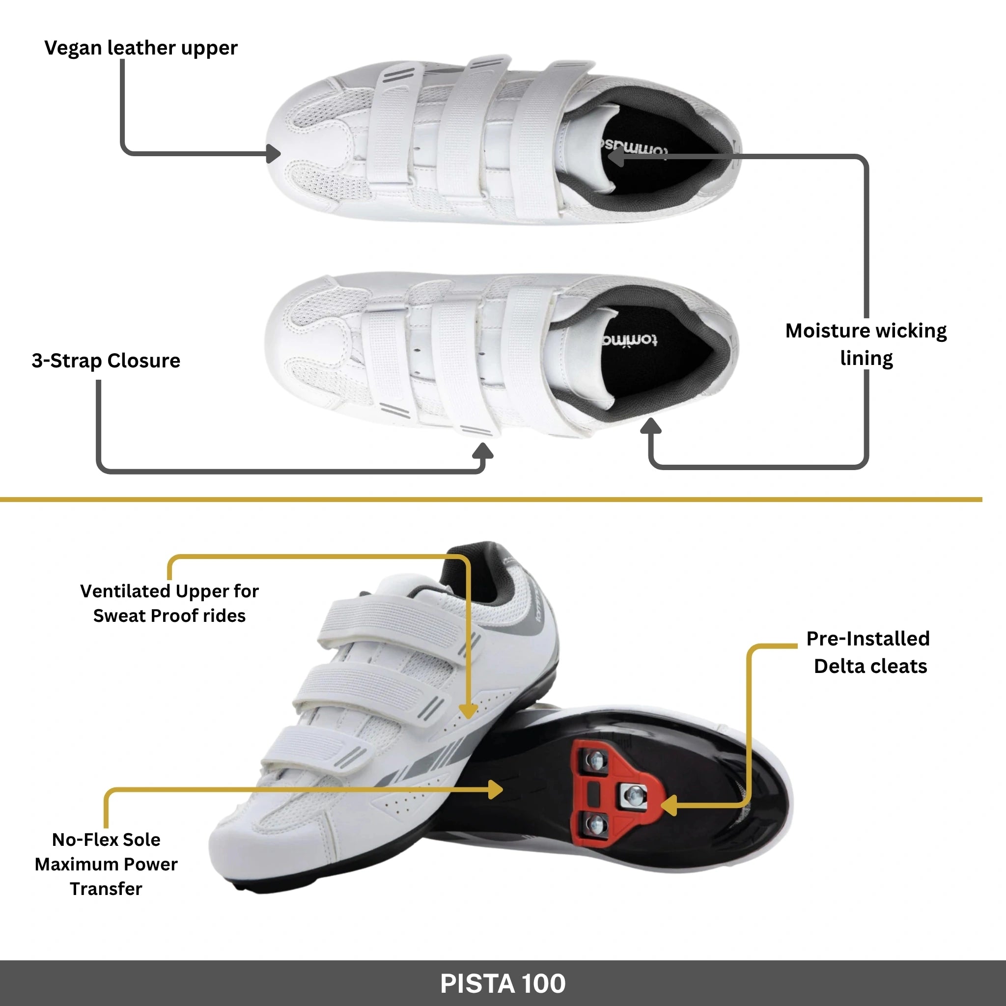 Pista 100 - Peloton Cycling Shoes - Delta Cleats Included
