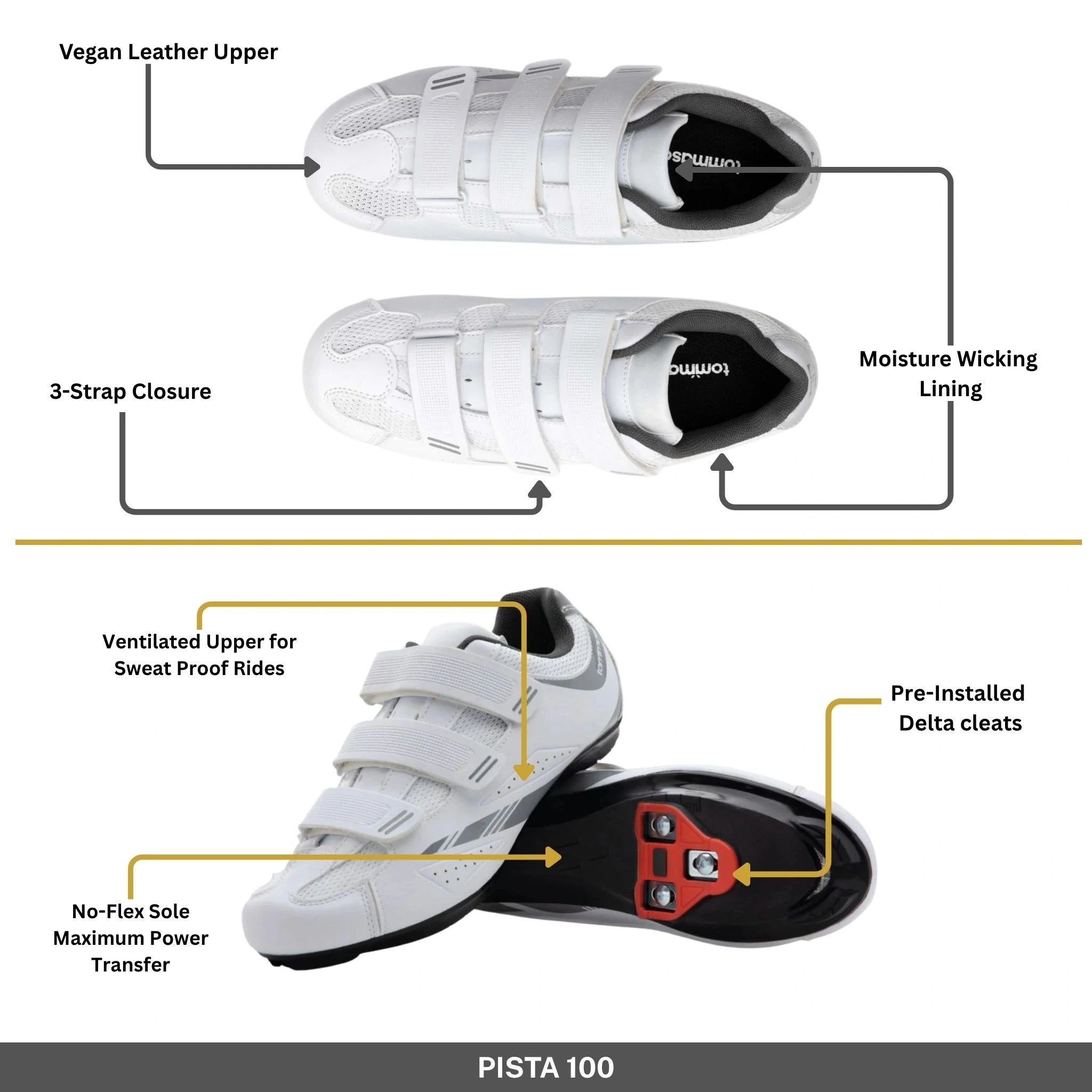 Pista 100 - Peloton Cycling Shoes - Delta Cleats Included