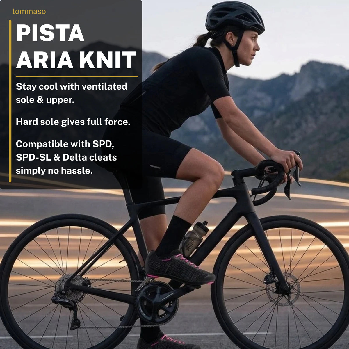Women's Pista Aria Knit Black - Road Cycling