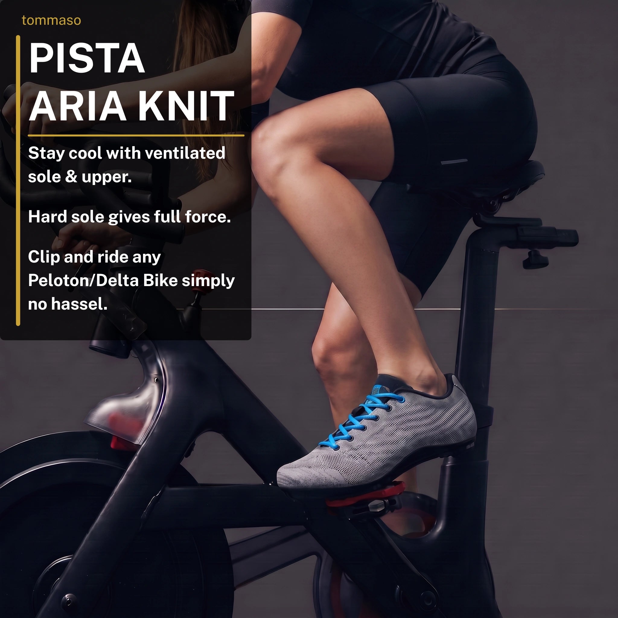 Pista Aria Knit - Peloton Cycling Shoes - Delta Cleats Included