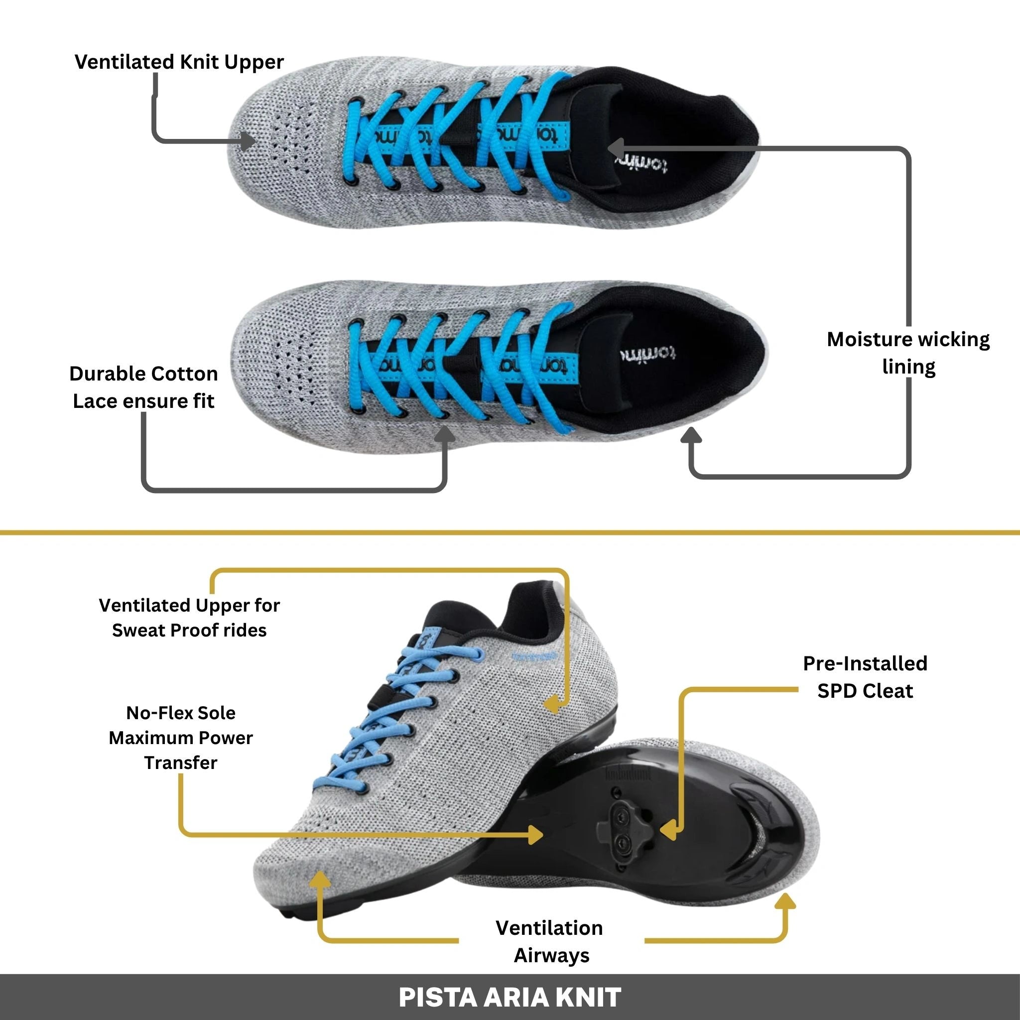 Pista Aria Knit - Indoor Cycling / SPD Cleats Included