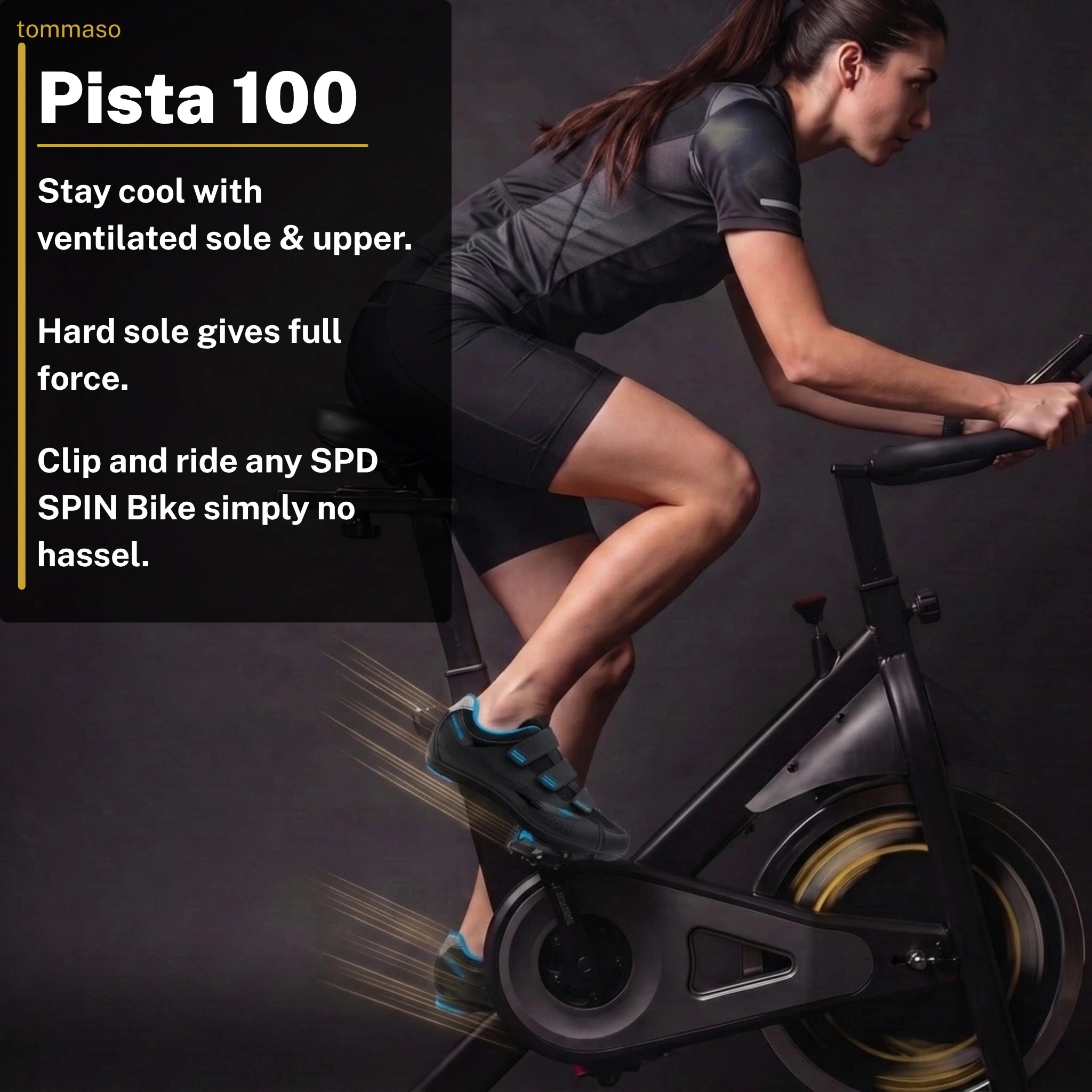 Women's Pista 100 Blue - Indoor Cycling / SPD Cleats Included