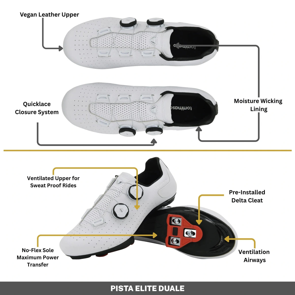 Women's Pista Elite Duale - Peloton Cycling Shoes - Delta Cleats Included