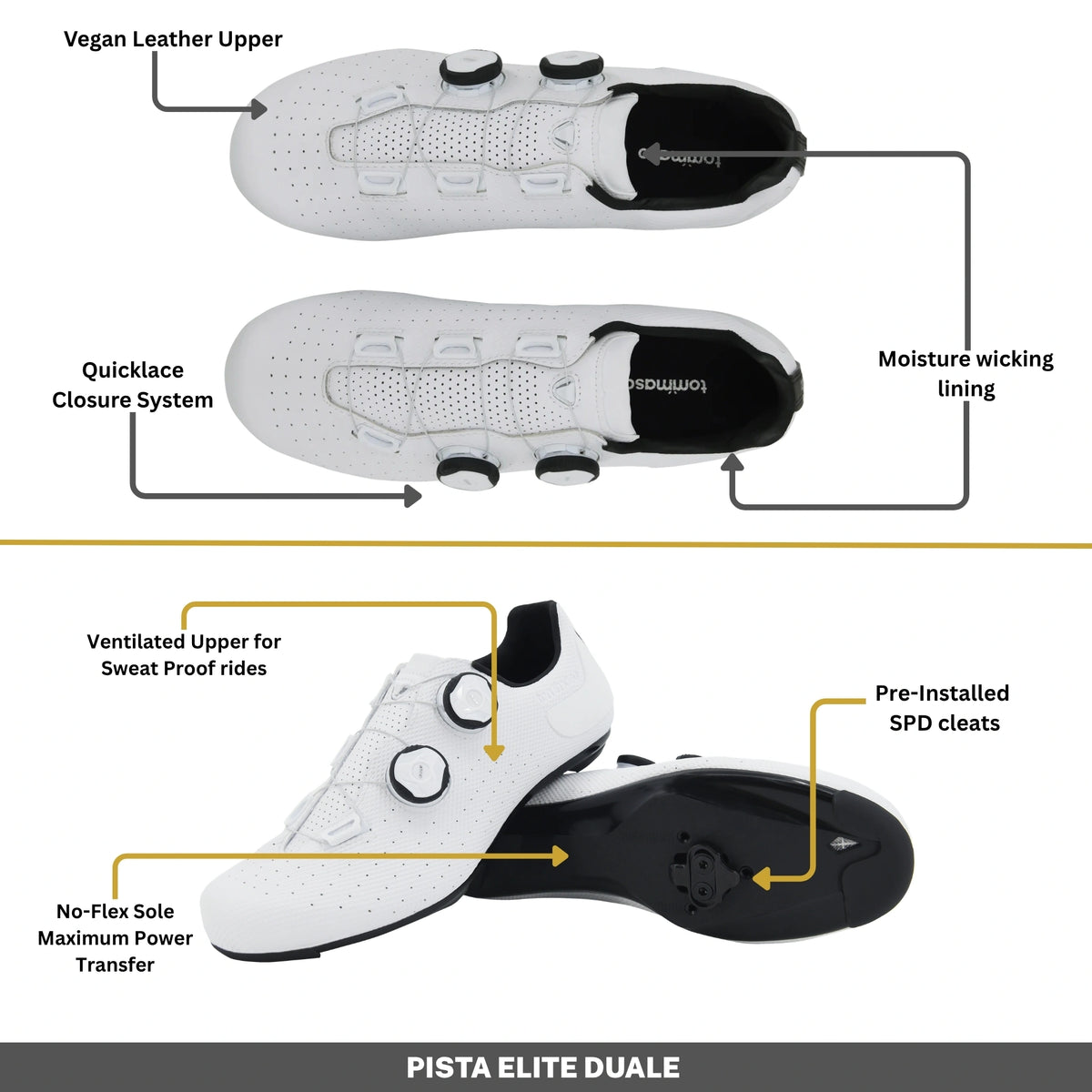 Women's Pista Elite Duale Indoor Cycling / SPD Cleats Included