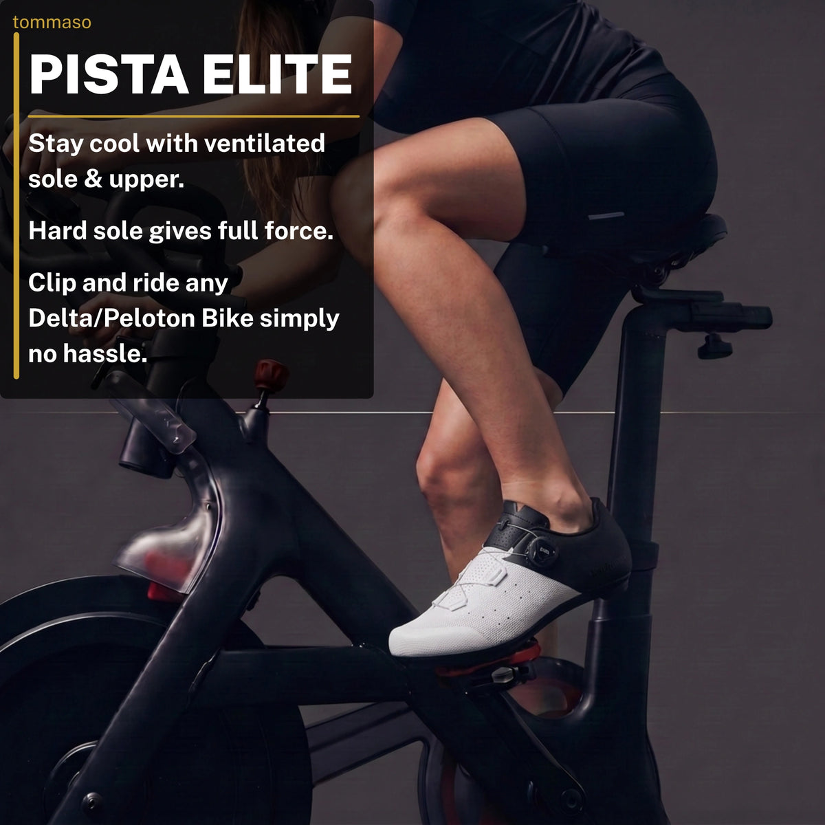 Women's Pista Elite White - Peloton Cycling Shoes - Delta Cleats Included
