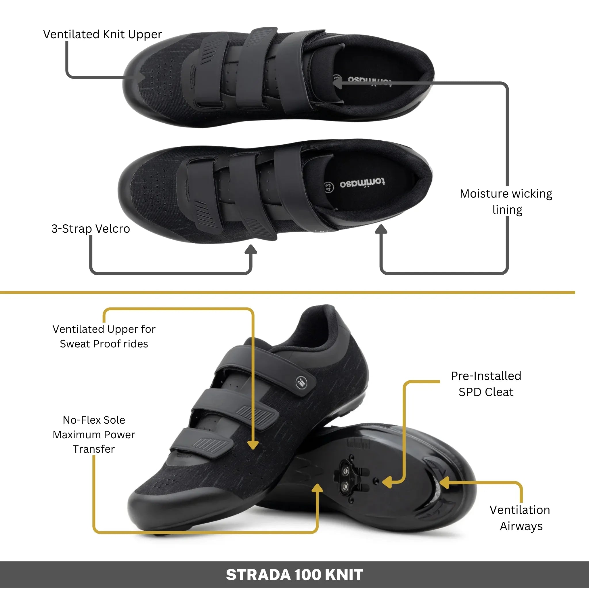 Strada 100 Knit - Indoor Cycling / SPD Cleats Included