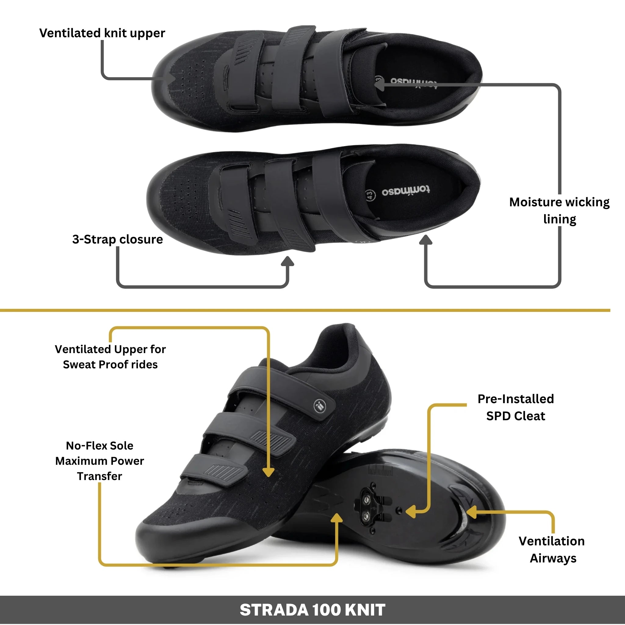 Strada 100 Knit - Indoor Cycling / SPD Cleats Included