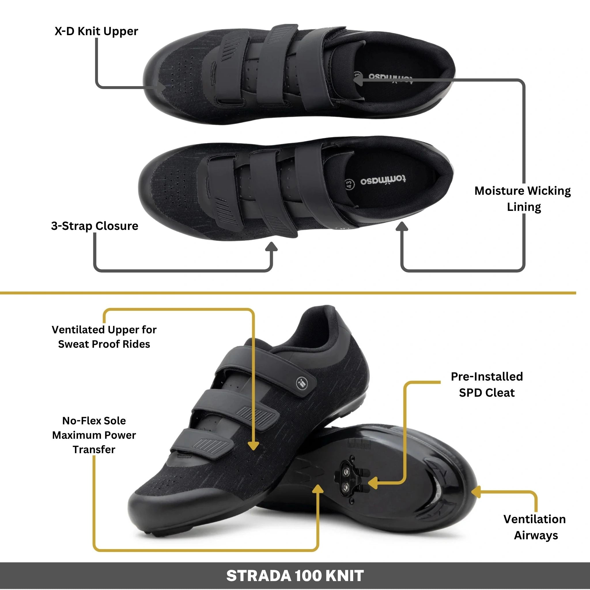 Strada 100 Knit - Indoor Cycling / SPD Cleats Included