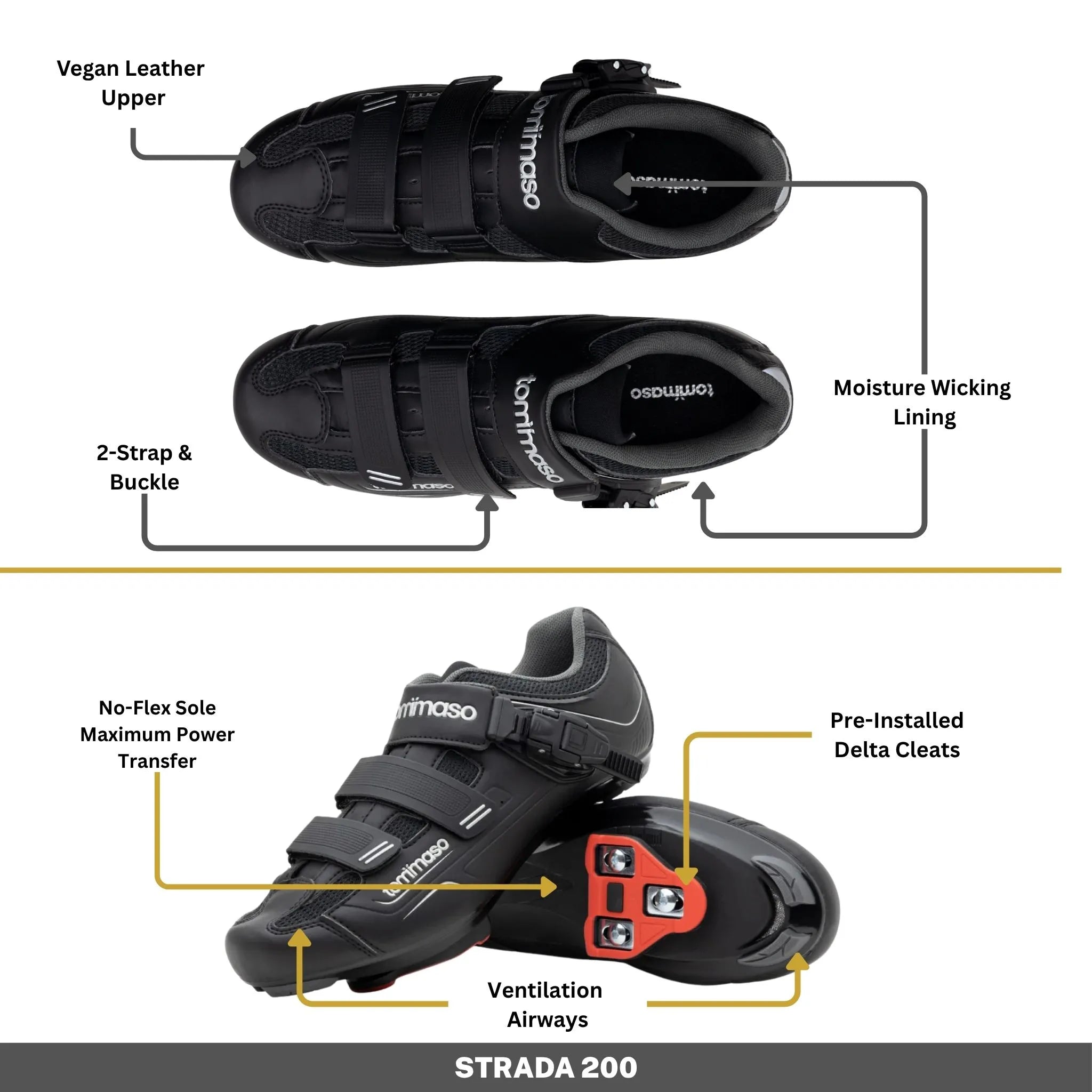 Men's Strada 200 - Peloton Cycling Shoes - Delta Cleats Included