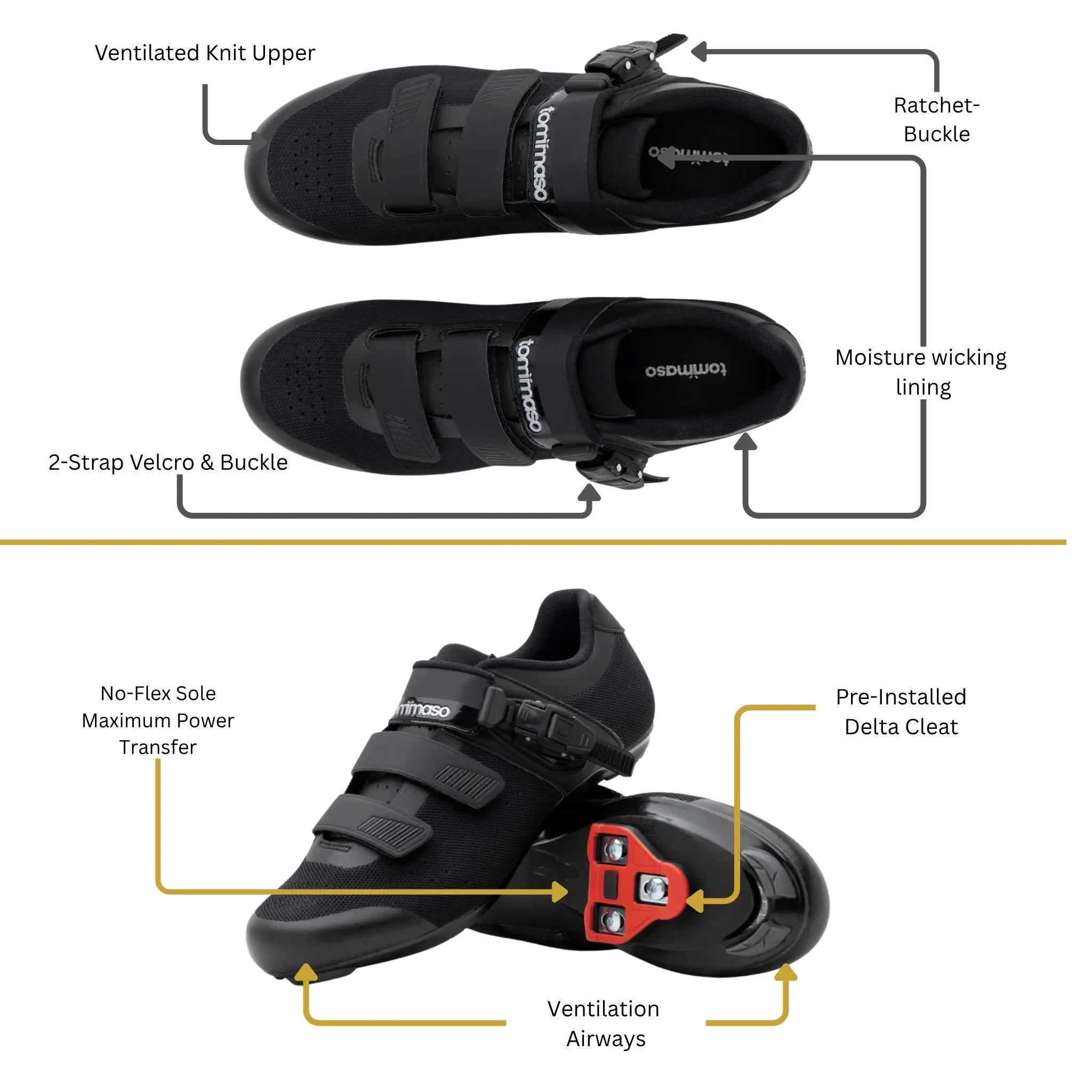 Strada 200 Knit - Peloton Cycling Shoes - Delta Cleats Included