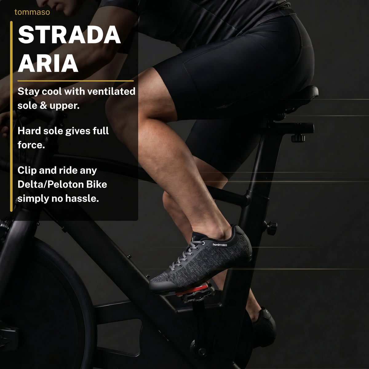 Men's Strada Aria - Peloton Cycling Shoes - Delta Cleats Included