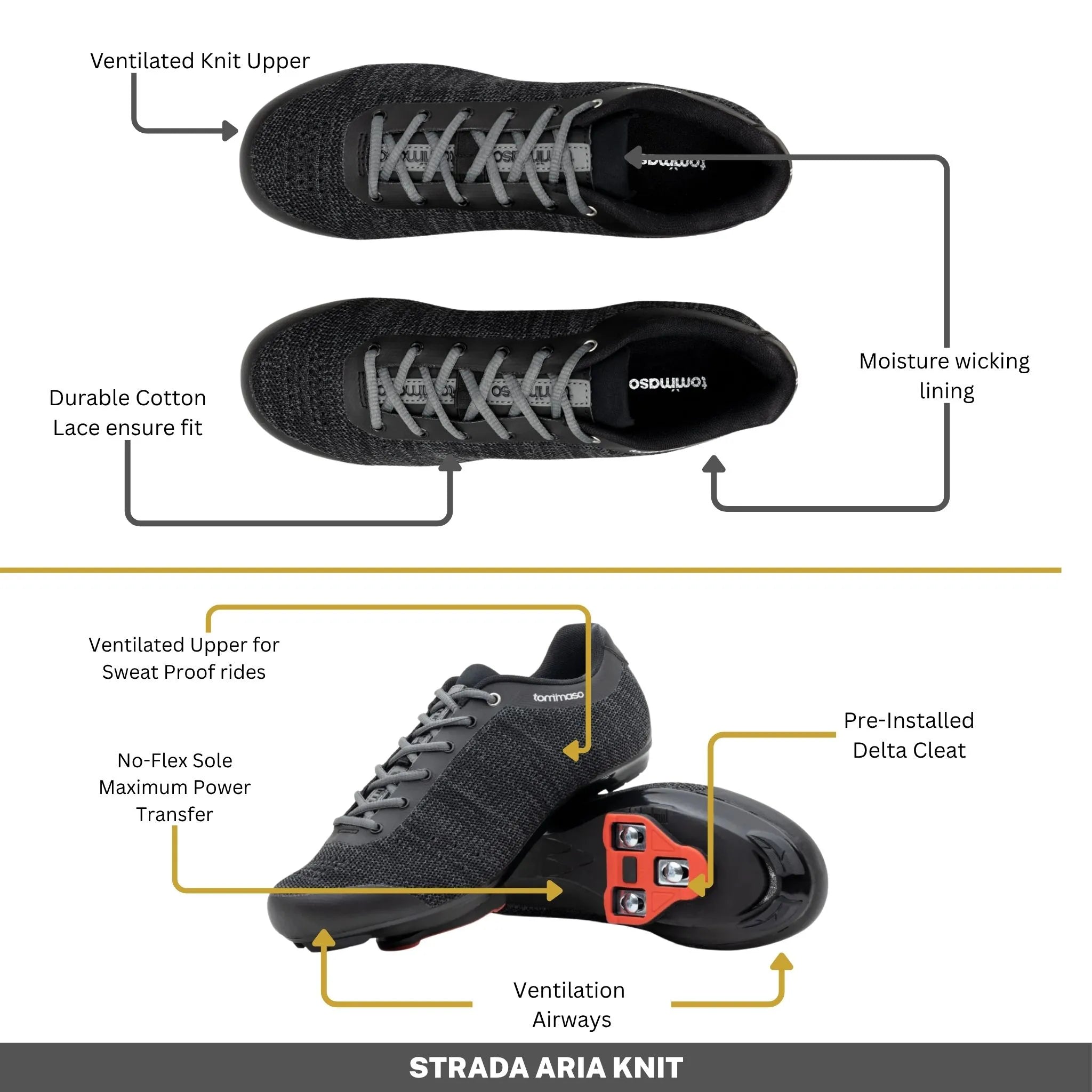 Strada Aria - Peloton Cycling Shoes - Delta Cleats Included