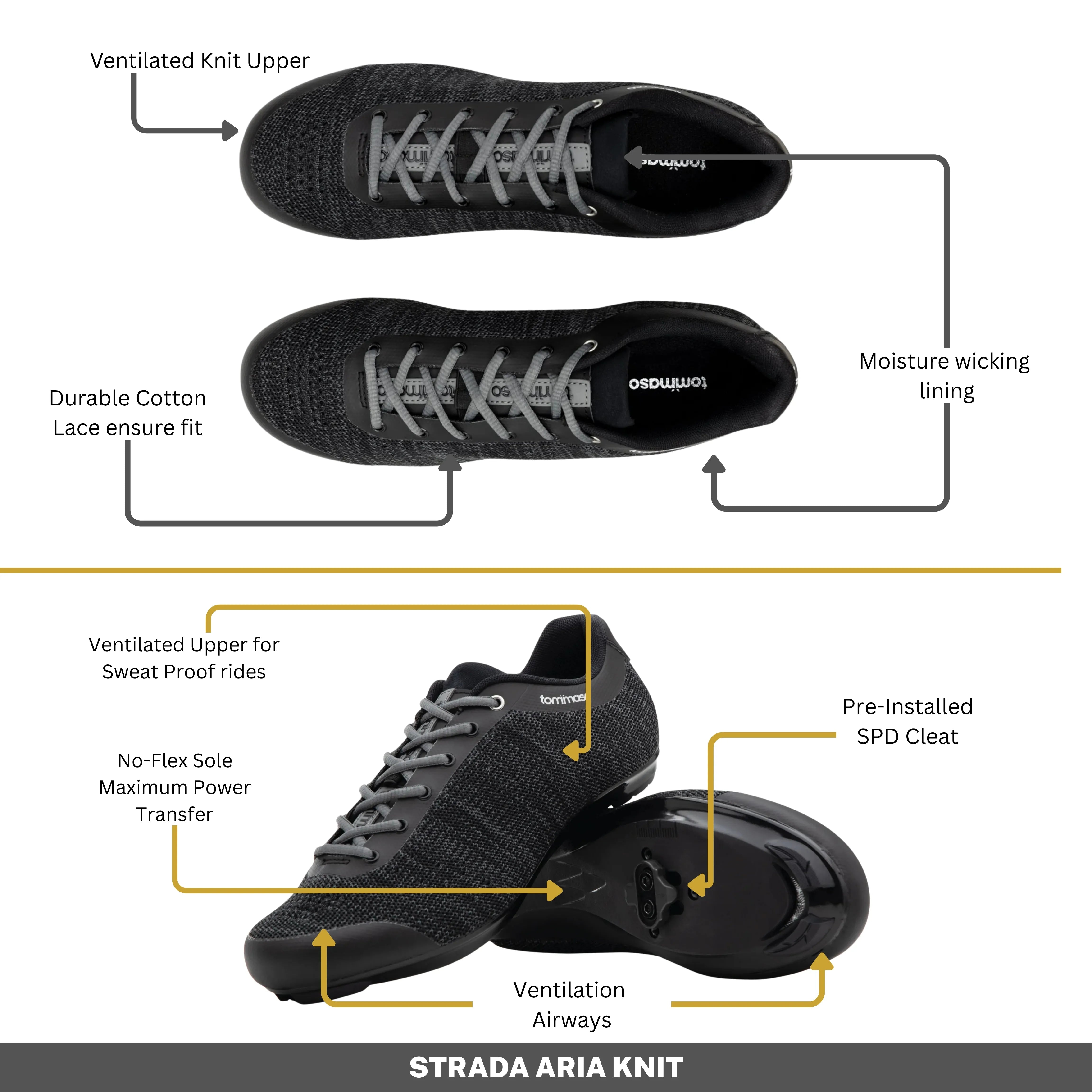 Strada Aria - Indoor Cycling / SPD Cleats Included