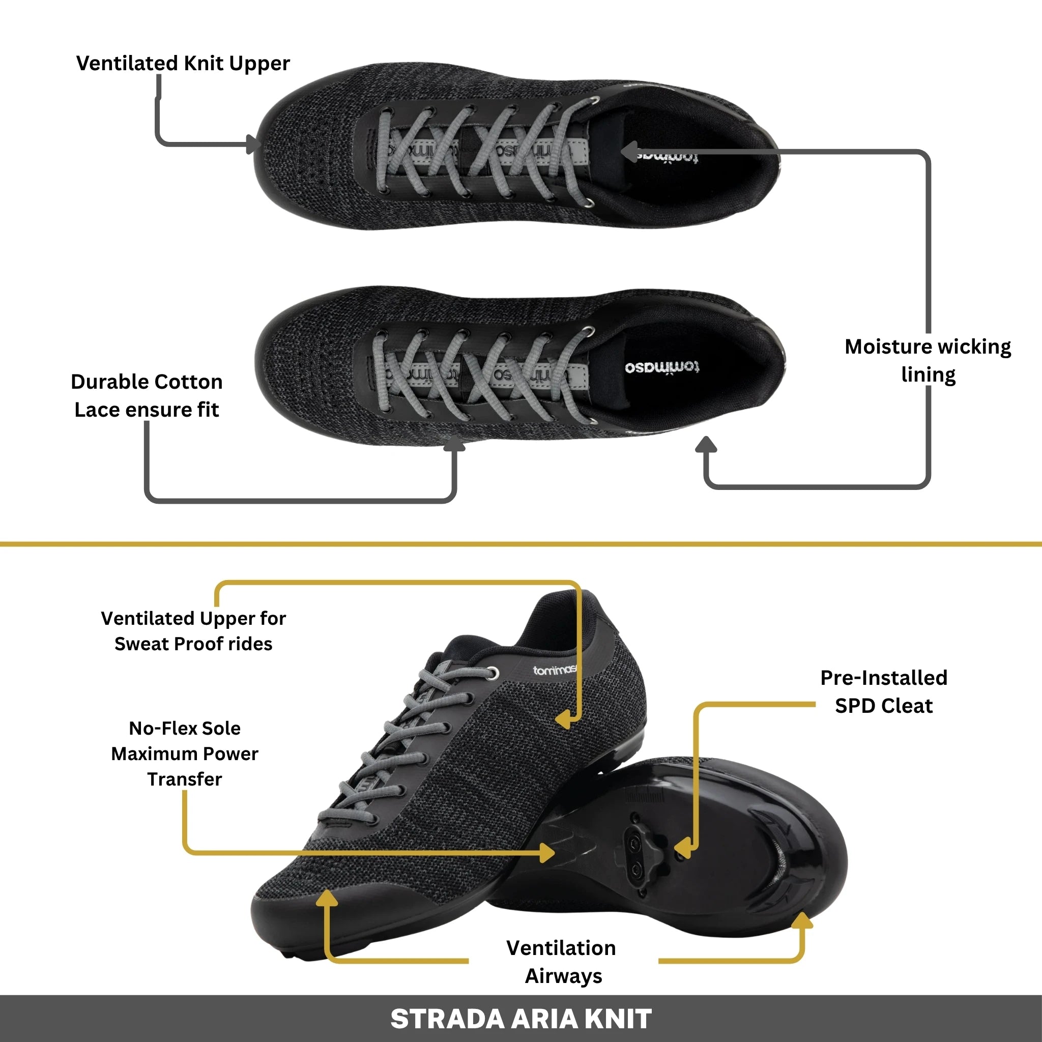 Strada Aria - Indoor Cycling / SPD Cleats Included