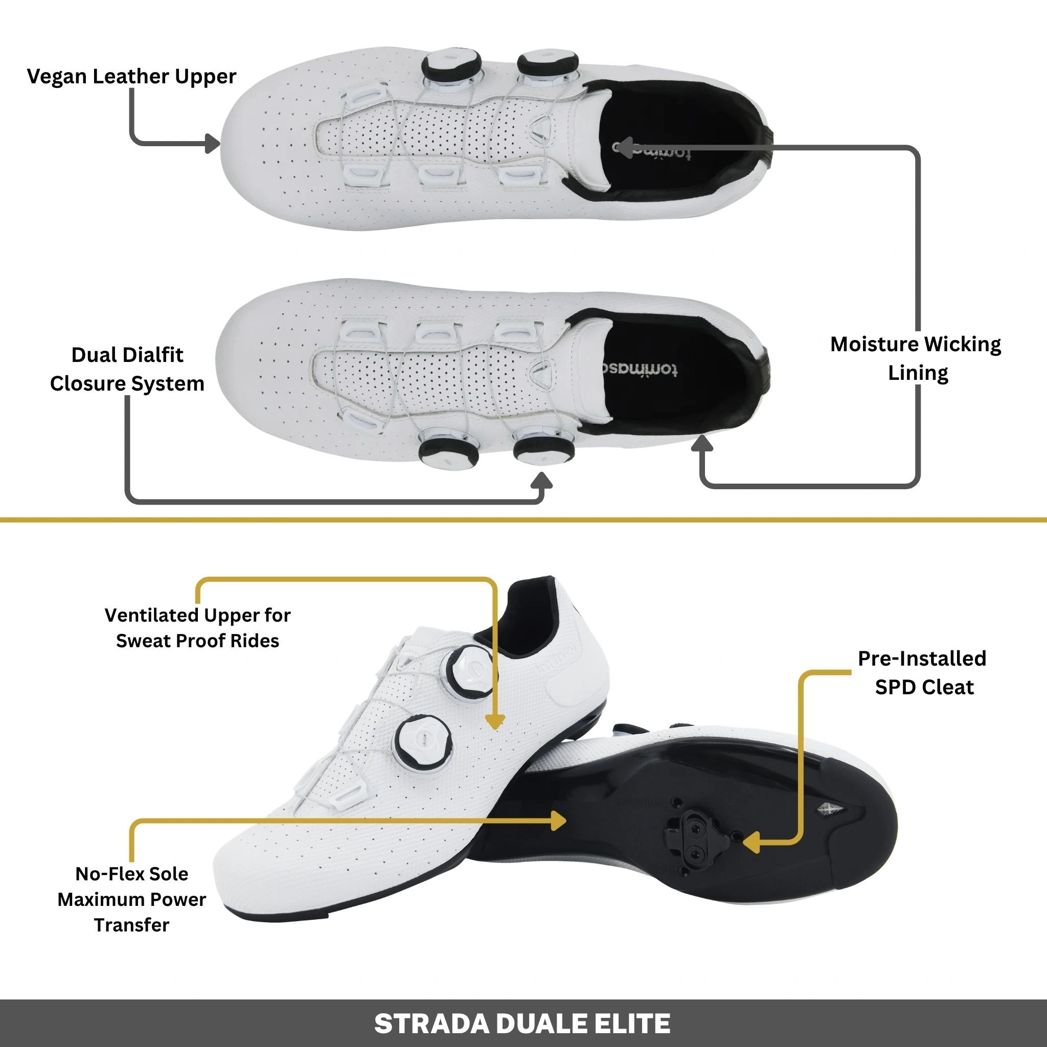 Strada Duale Elite Indoor Cycling / SPD Cleats Included