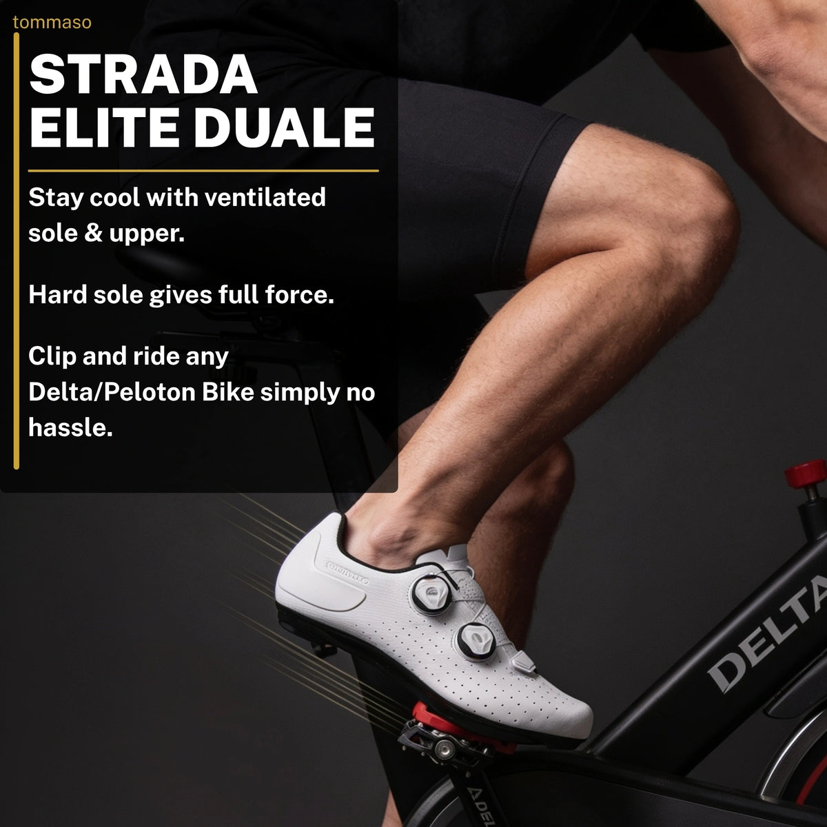 Men's Strada Elite Duale - Peloton Cycling Shoes - Delta Cleats Included