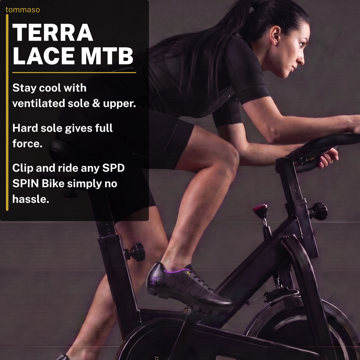Women's Terra Lace - Indoor Cycling / Mountain Biking with SPD Cleats Included