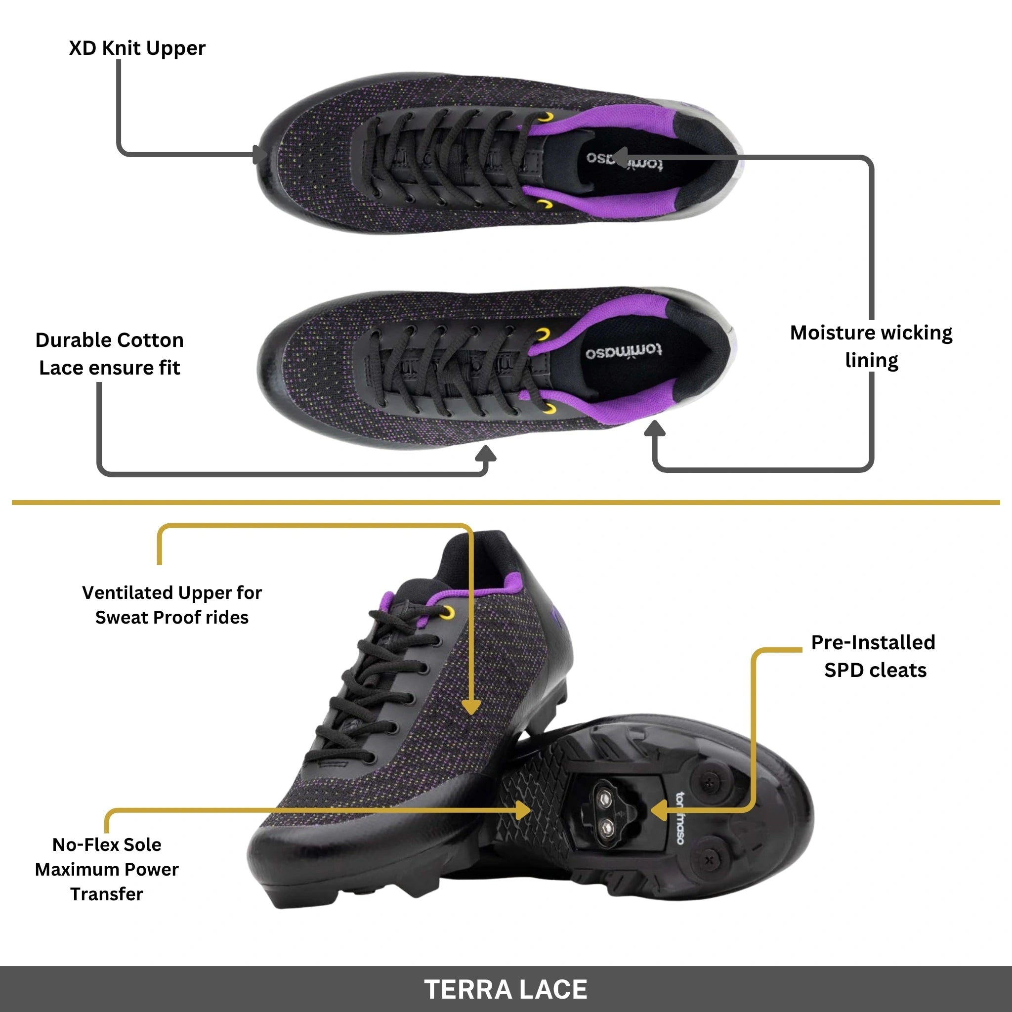 Terra Lace - Indoor Cycling / Mountain Biking with SPD Cleats Included