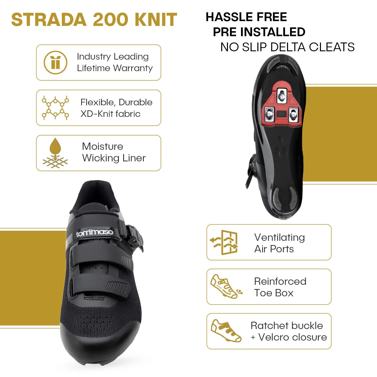 Strada 200 Knit - Peloton / Delta Cleats Included