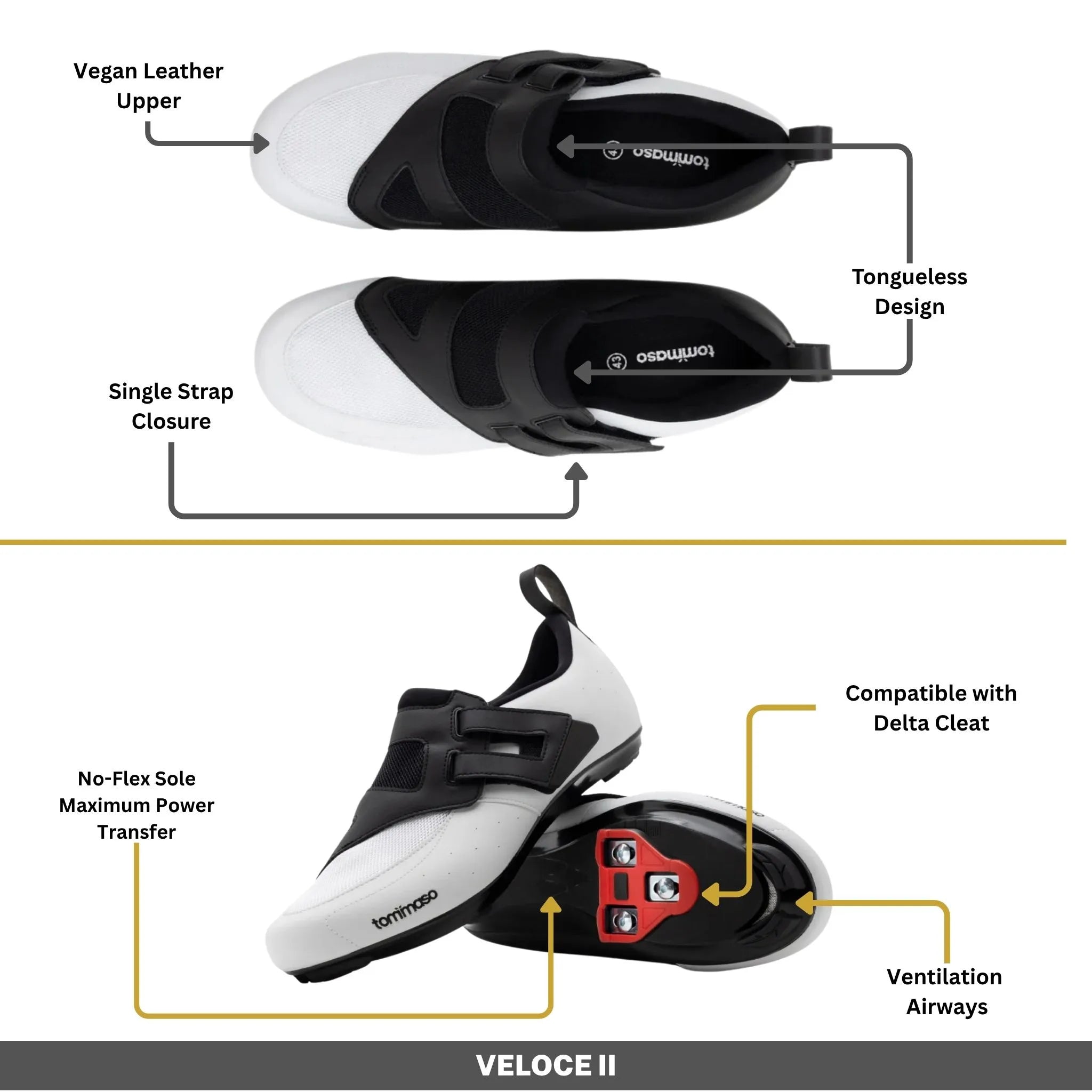 Veloce II - Peloton Cycling Shoes - Delta Cleats Included