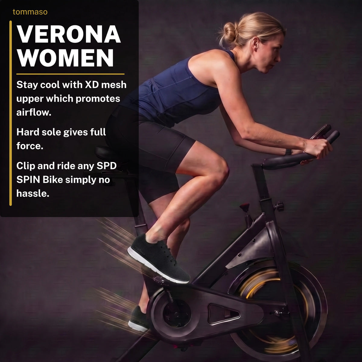 Women's Verona Black / SPD Cleats Included