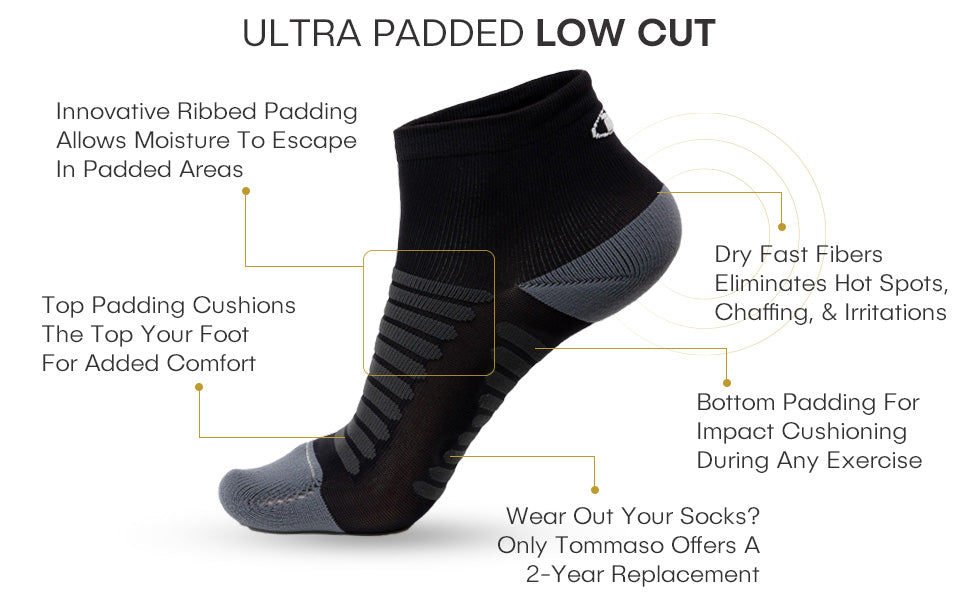 Tommaso Ultra Padded Socks (3 Pair Pack) - Black