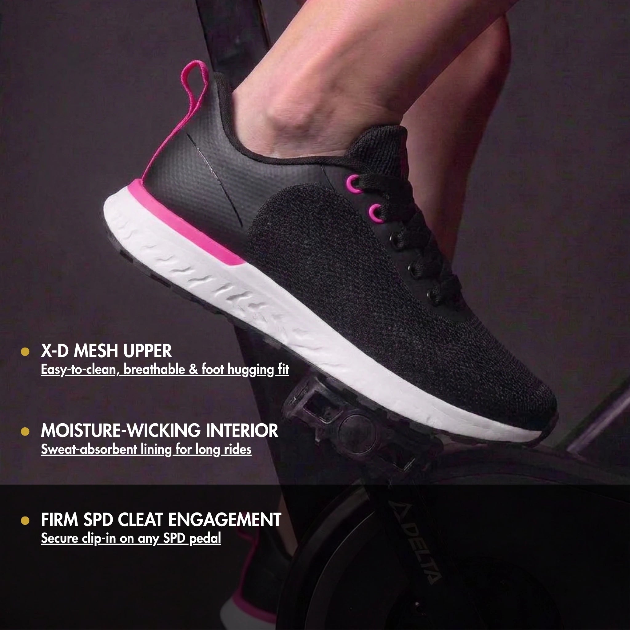Capri II Black - Indoor Cycling - SPD Cleats Included