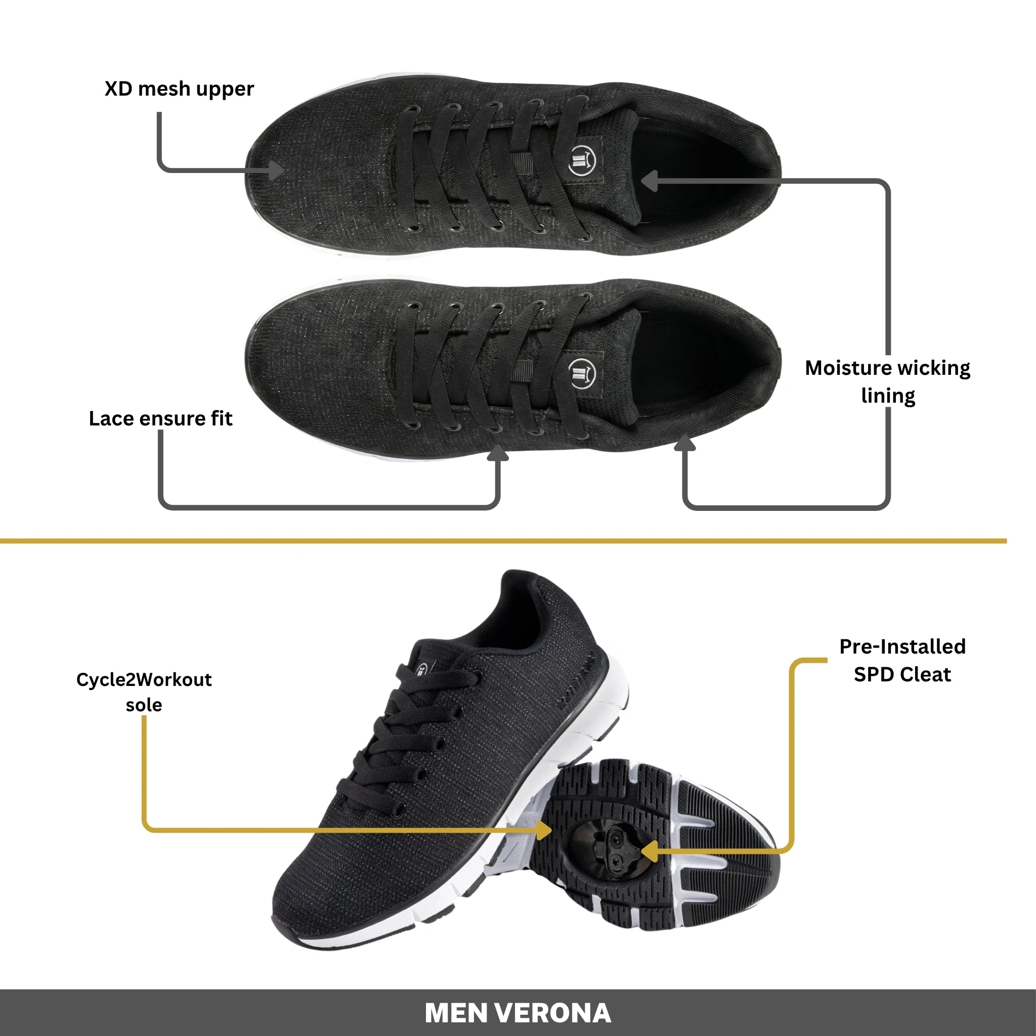 Men's Verona - Indoor Cycling - SPD Cleats Included