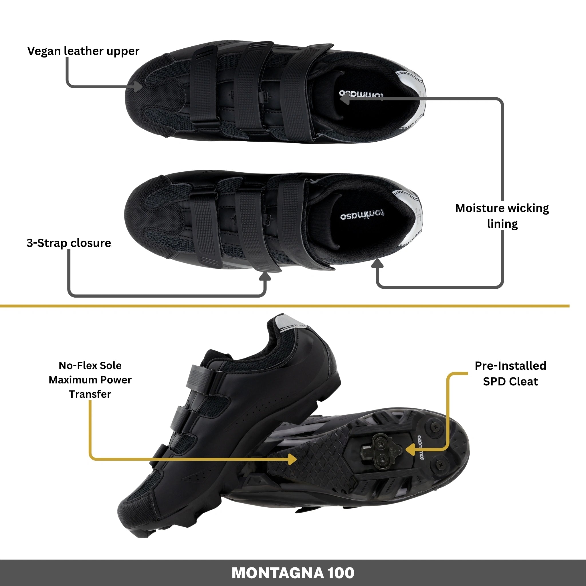 Montagna 100 - Indoor Cycling / SPD Cleat Included