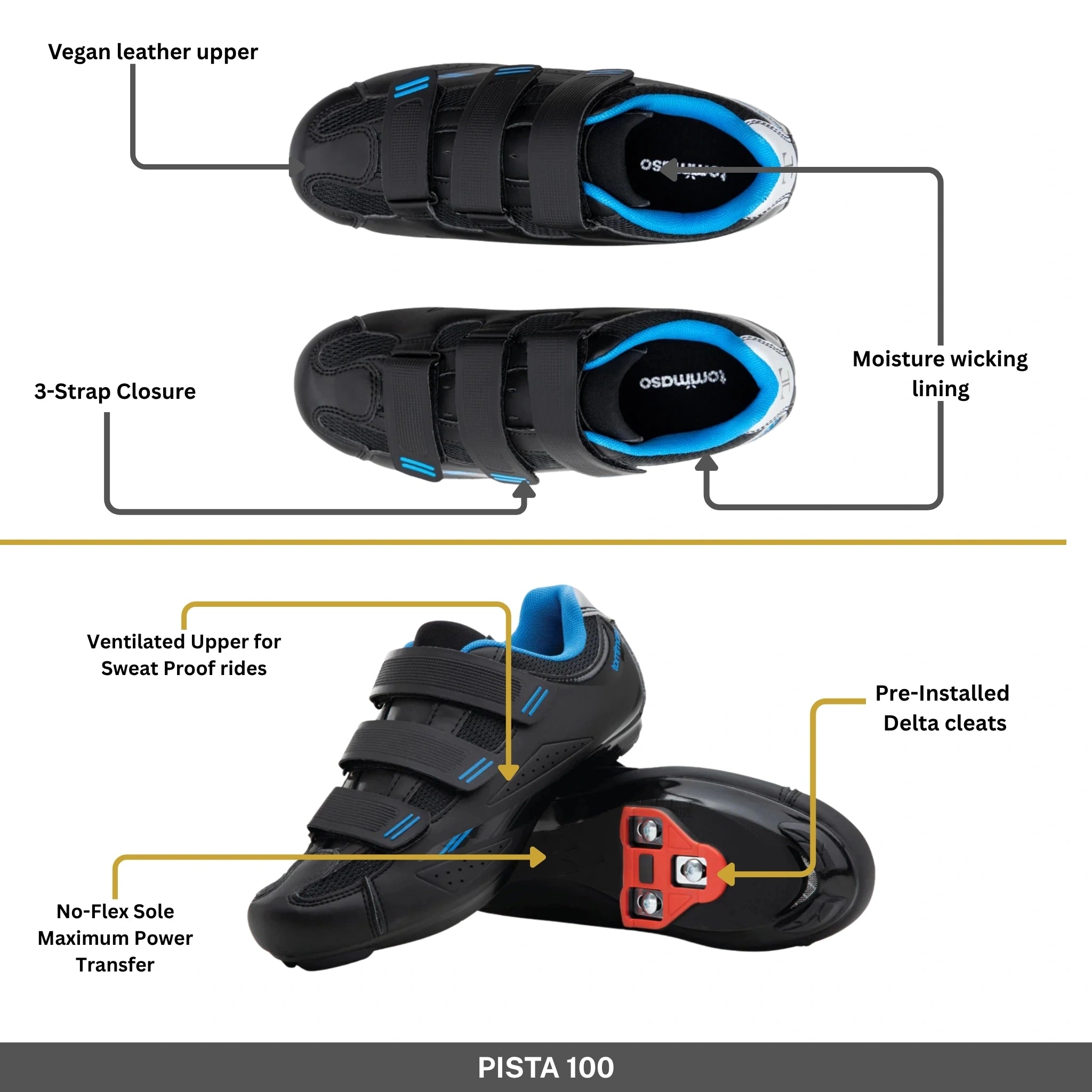 Pista 100 - Peloton Cycling Shoes - Delta Cleats Included