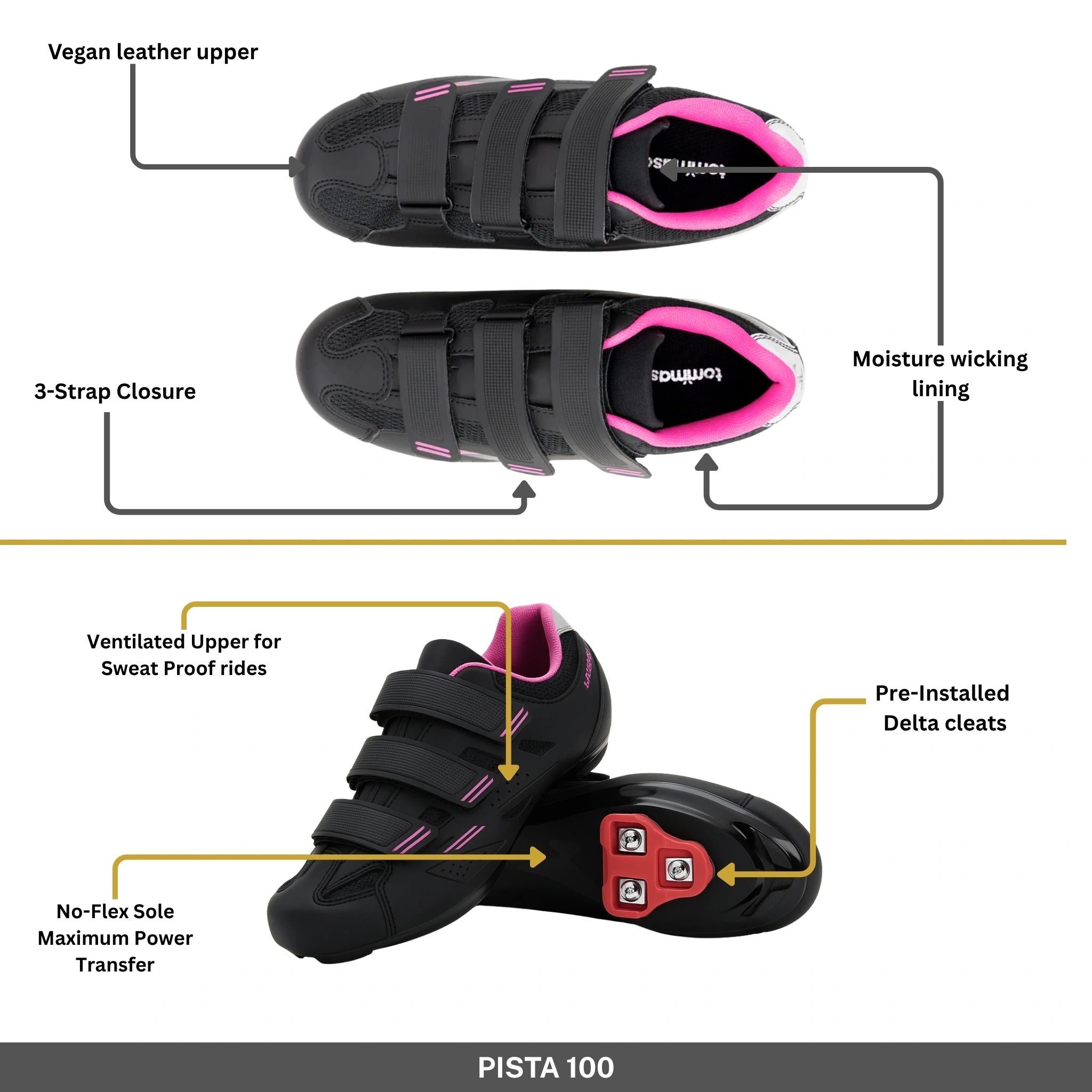 Pista 100 - Peloton Cycling Shoes - Delta Cleats Included