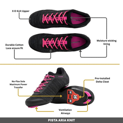Pista Aria Knit - Peloton Cycling Shoes - Delta Cleats Included