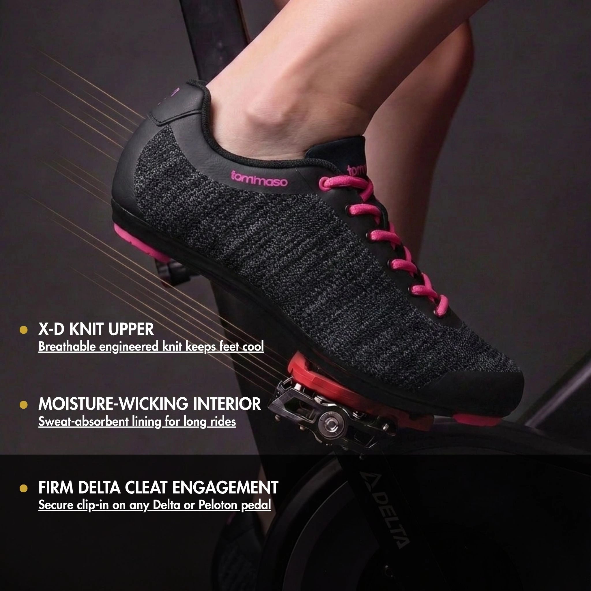 Pista Aria Knit - Peloton Cycling Shoes - Delta Cleats Included