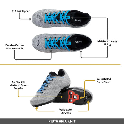 Pista Aria Knit - Peloton Cycling Shoes - Delta Cleats Included