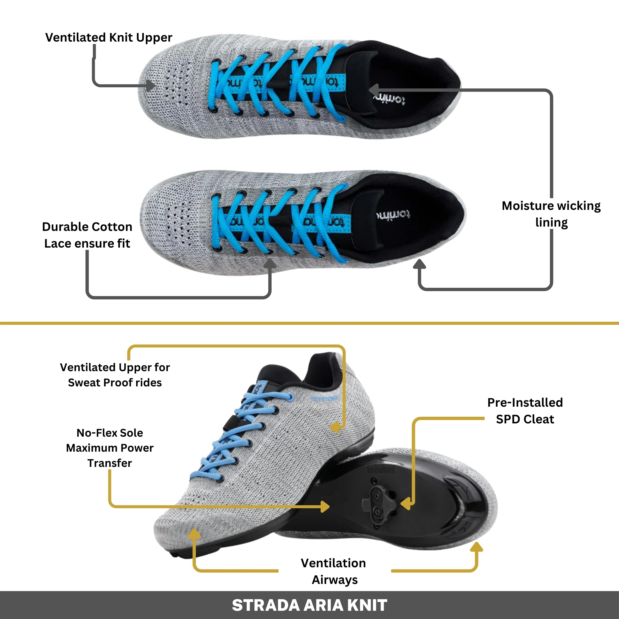 Pista Aria Knit - Indoor Cycling / SPD Cleats Included