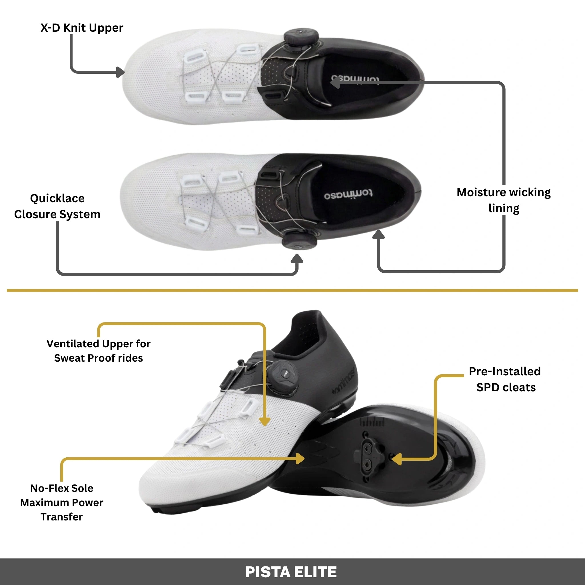 Pista Elite - Indoor Cycling / SPD Cleats Included