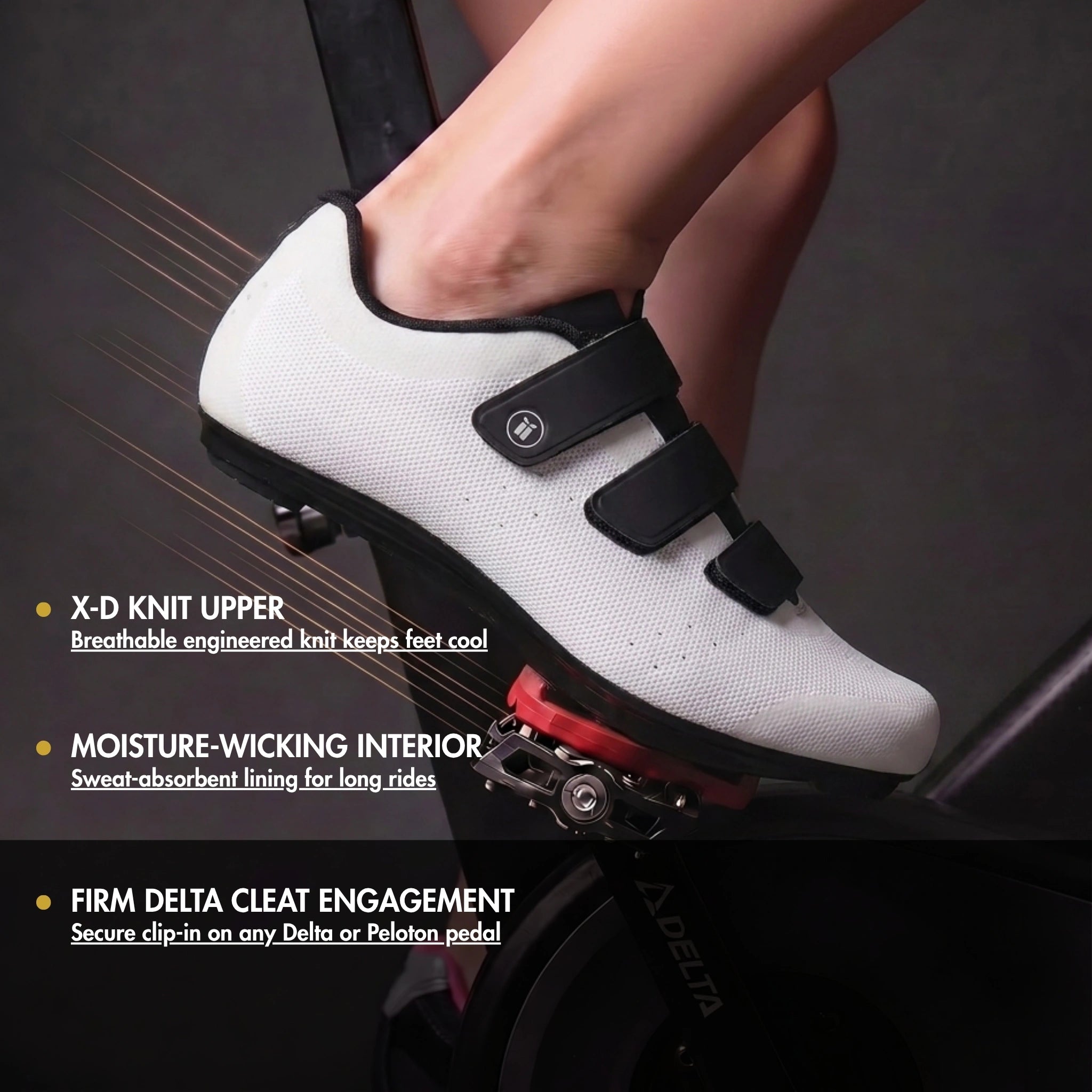 Pista Knit - Peloton Cycling Shoes - Delta Cleats Included