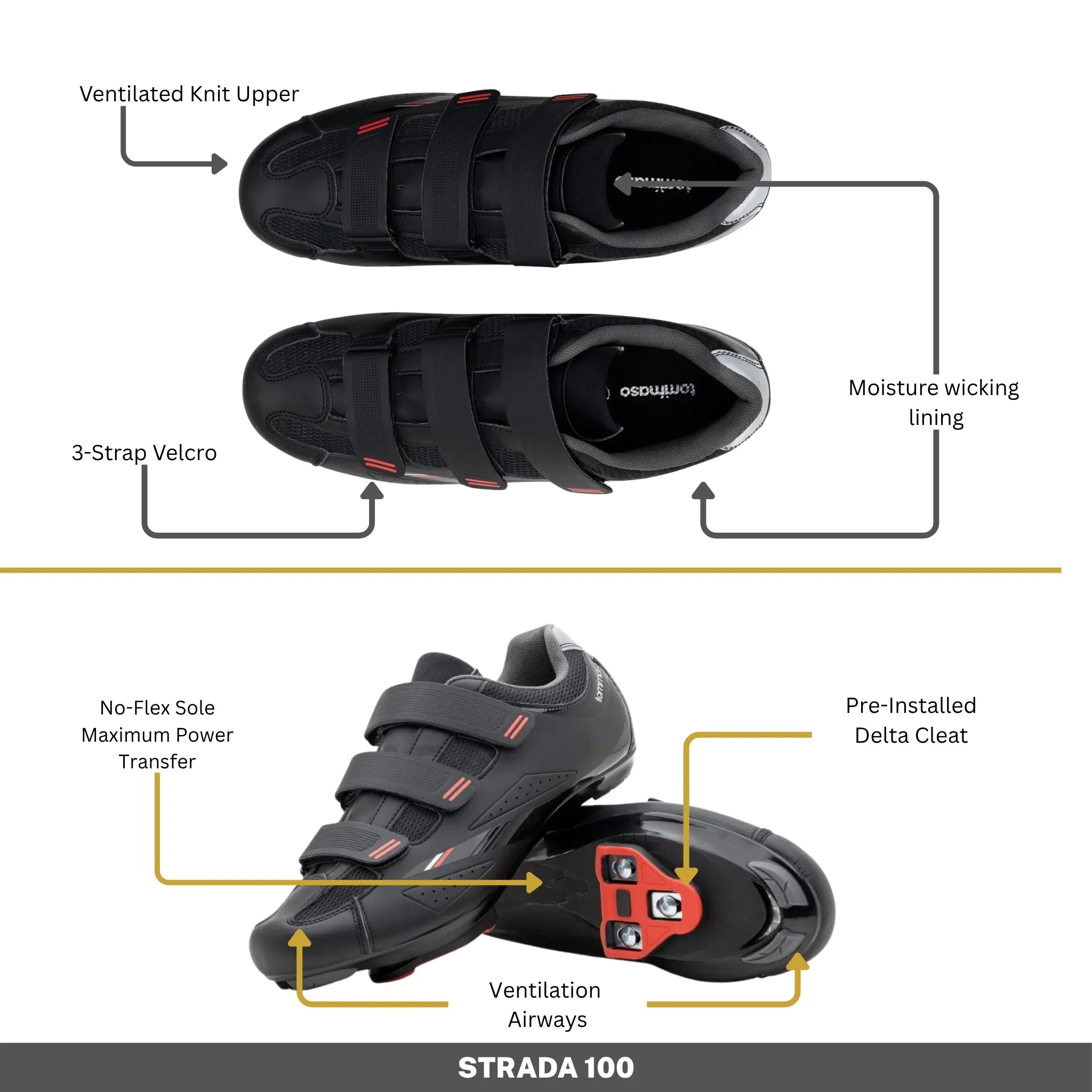 Strada 100 - Peloton Cycling Shoes - Delta Cleats Included