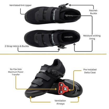 Strada 200 Knit - Peloton Cycling Shoes - Delta Cleats Included