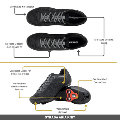Strada Aria - Peloton Cycling Shoes - Delta Cleats Included