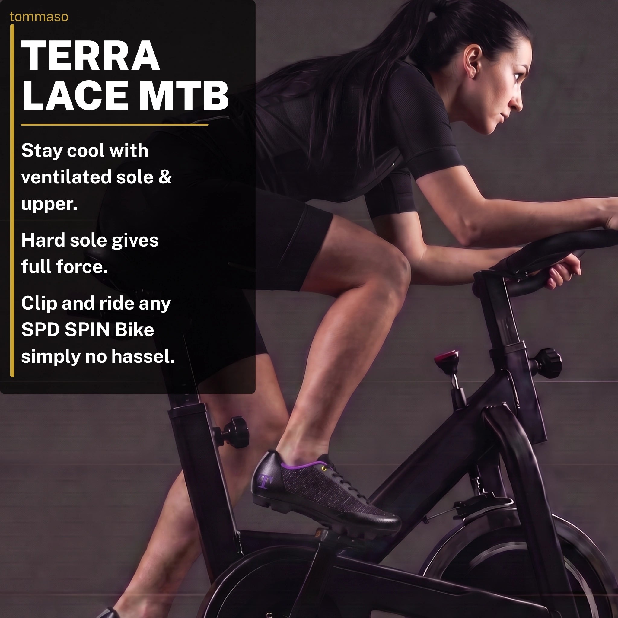 Terra Lace - Indoor Cycling / Mountain Biking with SPD Cleats Included