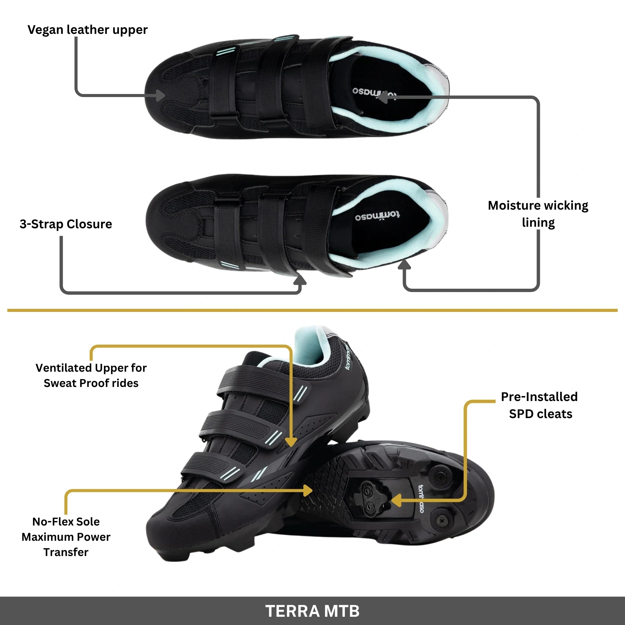 Terra - MTB/Indoor Cycling / SPD Cleats Included