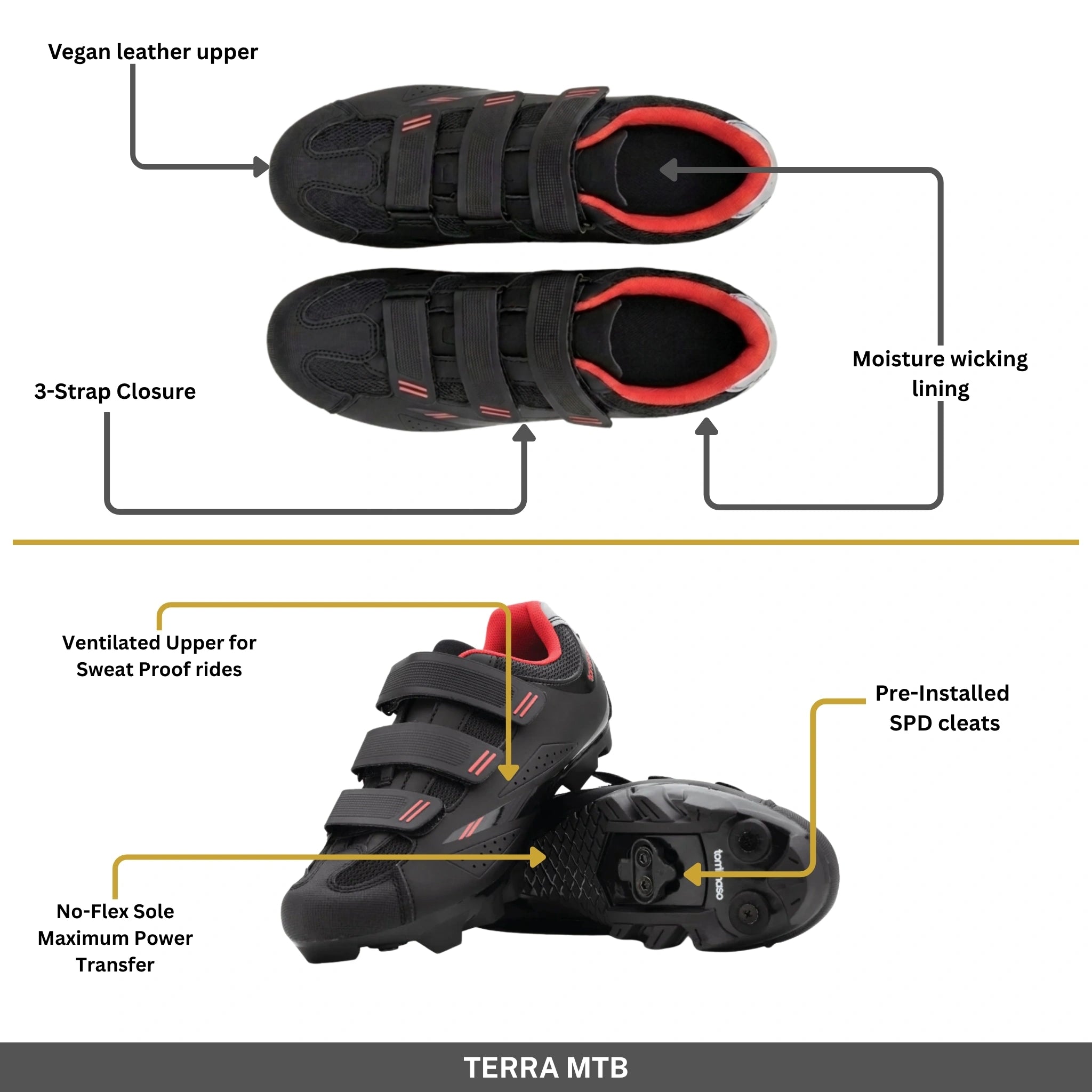 Terra - MTB/Indoor Cycling / SPD Cleats Included