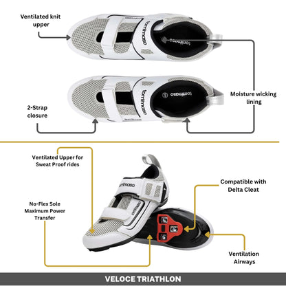 Veloce - Peloton Cycling Shoes - Delta Cleats Included