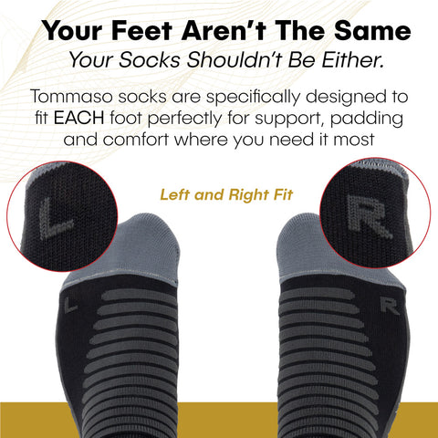 Tommaso Upside Down Padding Socks - black