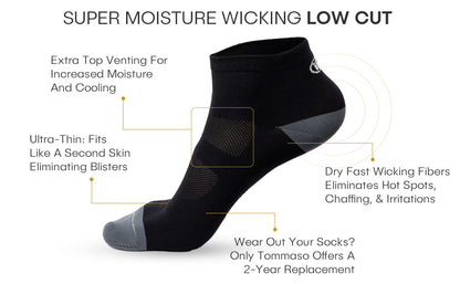 Tommaso Super Moisture Wicking Socks - Black